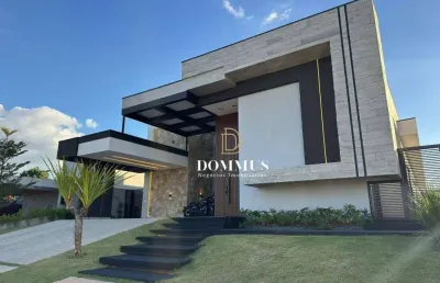 Casa porteira fechada com 4 suítes + escritório, academia privativa à venda, 442 m² por r$ 6.148.000 - jardim quintas da terracota - indaiatuba/sp