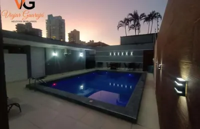 Casa térrea para venda em guarujá, jardim virgínia, 4 dormitórios, 3 suítes, 6 banheiros, 4 vagas