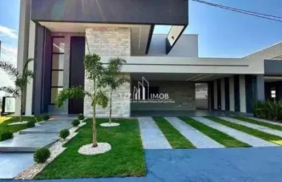 Residência de esquina, moderna e com fachada imponente - alphaville senador canedo-go.