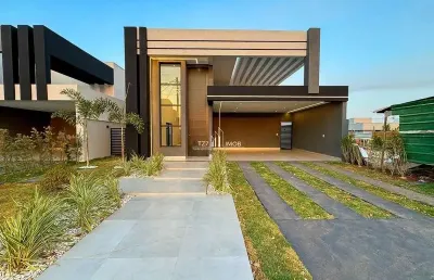 Casa térrea no condomínio terras alpha i, residência moderna