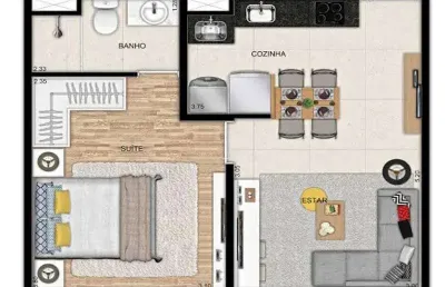 Apartamento com 1 quarto à venda na Rua Guarapuava, Mooca, São Paulo