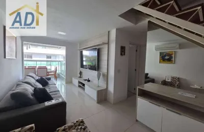 Cobertura mobiliada, recreio,3 quartos, 140 m² - venda  r$ 1.099.000 /aluguel  r$ 6.800,00 - recreio dos bandeirantes - rio de janeiro/rj