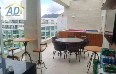 Cobertura mobiliada, recreio,3 quartos, 140 m² - venda  r$ 1.099.000 /aluguel  r$ 6.800,00 - recreio dos bandeirantes - rio de janeiro/rj
