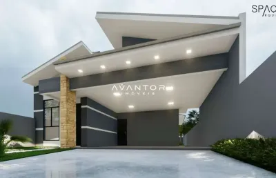 Casa em fase final de construção com 3 dormitórios, piscina e duas vagas de gara
