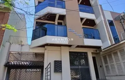Apartamento de 1 dormitório, sala de estar, banheiro social, cozinha e churrasqu