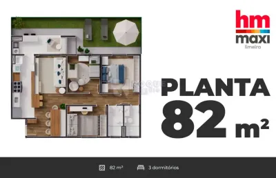 Apartamento com 3 quartos à venda no Parque Hippolyto, Limeira 