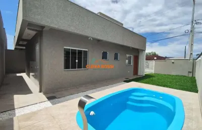 Casa nova à venda com piscina 450 metros do mar matinhos