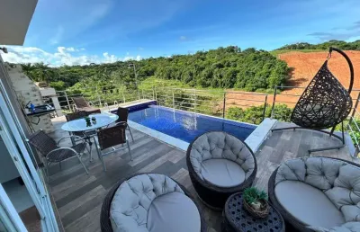 Casa em condomínio para locação em camaçari, alphaville (abrantes), 7 dormitórios, 6 suítes, 7 banheiros, 4 vagas