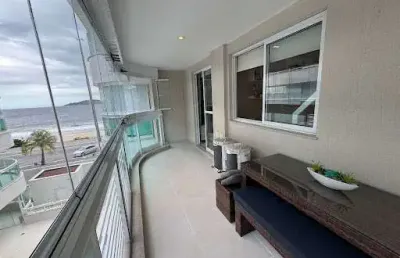 Apartamento frente mar em piratininga com 02 quartos e varandão.