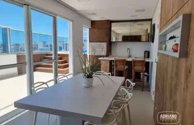 Cobertura com 3 suítes e terraço com jacuzzi, vista para o mar à venda, 151 m² por r$ 2.390.000 - praia de palmas - governador celso ramos/sc