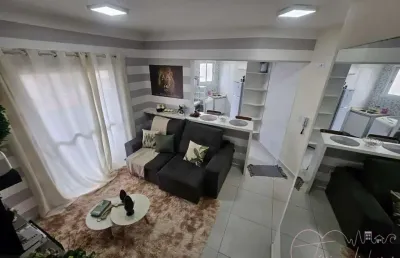 Apartamento para venda em praia grande, tupi, 1 dormitório, 1 banheiro, 1 vaga