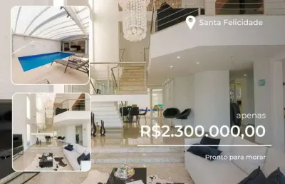 Casa em condomínio fechado com 5 quartos à venda na rua saturnino miranda, 315, santa felicidade, curitiba por r$ 2.300.000