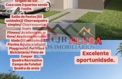 Casa em condomínio para locação em várzea grande, chapéu do sol, 3 dormitórios, 1 suíte, 2 banheiros, 2 vagas