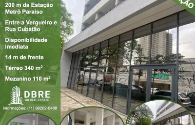 Loja com fachada ativa – 454 m² | próxima ao metrô paraíso | pé-direito duplo | pronta para uso