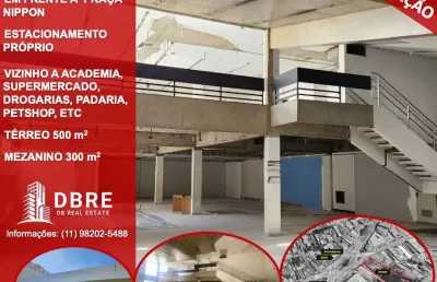 Loja comercial com 800 m² na praça nippon | pé-direito duplo | estacionamento | alto fluxo