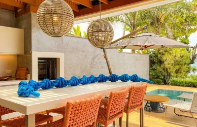 Casa sofisticada pé na areia na praia de juquehy - venda e locação diária