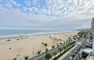 Apartamento vista mar com 2 dormitórios, no boqueirão, em praia grande.