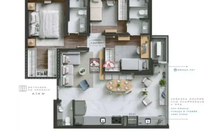 Apartamento com 3 quartos à venda na Avenida Doutor Eduardo Cury, 514, Jardim das Colinas, São José dos Campos