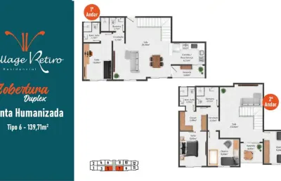 Cobertura com 3 quartos e 3 banheiros à venda, 101,74m² por r$ 441.000,00