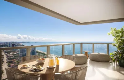 Frente mar - 3 suítes - 125,75m² - 2 vagas - 19º andar - posição leste