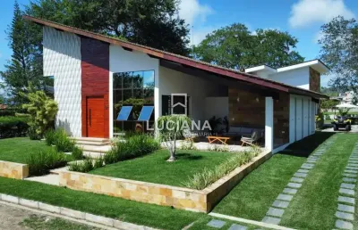 Estilo country! casa de alto padrão com 4 suítes em condomínio em gravatá/pe