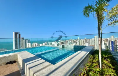 Apartamento no meireles | beach class | 40m² | andar alto | varanda | rooftop com piscina
