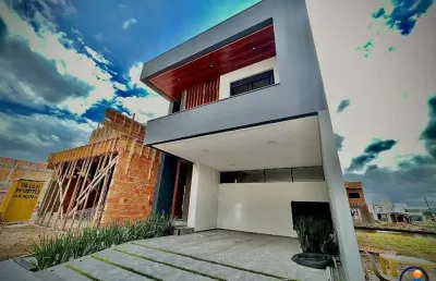 Casa à venda de alto padrão na grande florianópolis deltaville, 3 suítes com 2 vagas de garagem em residência totalmente planejada