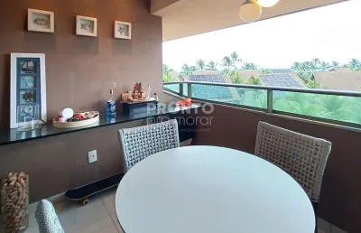 Excelente apartamento mobiliado localizado na praia de muro alto com 79,64m² de área útil.