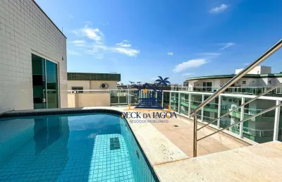 Cobertura com 4 dormitórios para alugar, 251 m² por r$ 9.000,00/mês - vila nova - cabo frio/rj