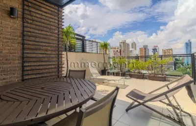 Cobertura com 1 quarto à venda na rua purpurina, --, vila madalena, são paulo, 70 m2 por r$ 1.120.000
