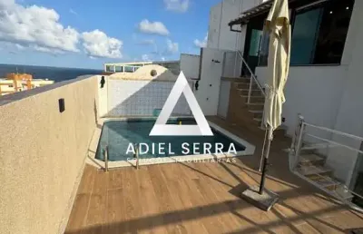 Cobertura triplex - pituba - 239m² - vista mar - 4/4 sendo 3 suítes - piscina e área gourmet - reformada - armários - 2 vagas