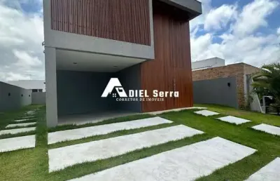 Alphaville litoral norte 2 - 377,97m² total - nascente - lote plano - 4 suítes - lavabo - área gourmet - piscina - 3 vagas de garagem