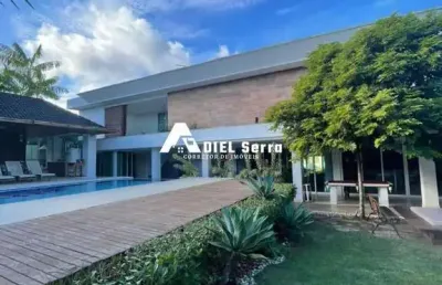 Mansão no alphaville salvador 01 - alto luxo - 06 suítes - closet - varanda - cinema - academia - área gourmet e piscina privativa - energia solar
