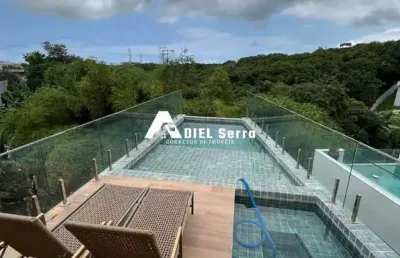 Alphaville salvador 02 - casa com 04 suítes - recém construída - energia solar - poço - nascente - armários - piscina e área gourmet