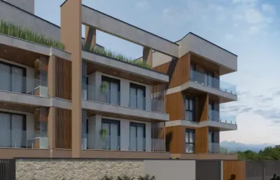 Apartamentos em construção na praia do Itaguá