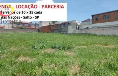 06 terrenos 10 x 25 - venda - locação - parceria -   jd. das nações- salto - sp