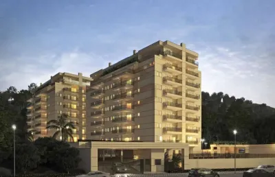 Apartamento no centro de bertioga com vista para rio itapanhaú!