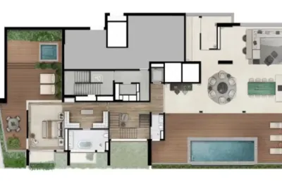 Imóvel pronta entrega vila nova conceição.  cobertura duplex de 923 m² com 05 suítes e 07 vagas. unidade do 25 ⁰ e 26 ⁰ andar.  950 m do parque do ibirapuera