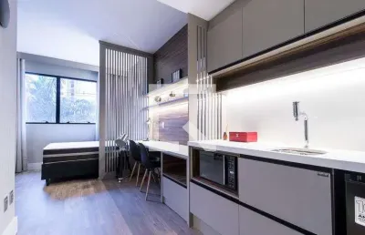 Kitnet / stúdio para aluguel - água verde, 1 quarto,  26 m² - curitiba