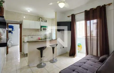 Apartamento para aluguel - boqueirão, 1 quarto,  47 m² - praia grande