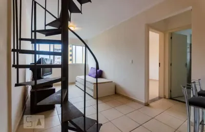 Cobertura para aluguel - josé menino, 1 quarto,  105 m² - santos