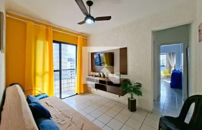 Apartamento para aluguel - vila caiçara, 1 quarto,  50 m² - praia grande
