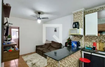 Kitnet / stúdio para aluguel - guilhermina, 1 quarto,  32 m² - praia grande