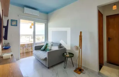 Apartamento para aluguel - guilhermina, 1 quarto,  43 m² - praia grande