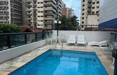 Apartamento na ocian, 1 dorm c/sacada vista livre, mobiliado, salão/jogos, 45m²