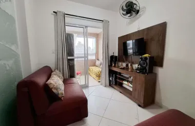 Apartamento na ocian, praia grande, 2 quartos,350m da praia, quadra, 58m²