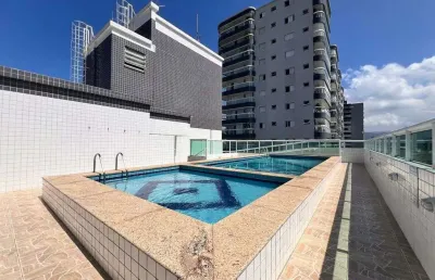 Apartamento na ocian, 2 dorm, 2 suítes, sacada gourmet, 2 vagas de garagem, 74m²