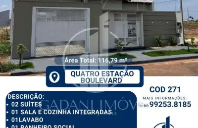 Casa a venda com 2 suites no residencial quatro estacoes boulevard - sinop mt