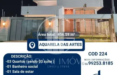 Casa com 3 quartos à venda na Avenida das Figueiras, 02, Aquarela das Artes, Sinop