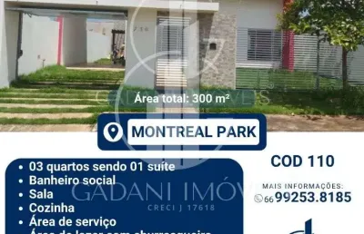 Casa com 3 quartos à venda na Rua 1, 750, Residencial Montreal Park, Sinop